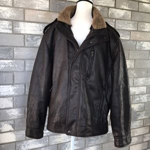 Men’s Calvin Klein Vegan Leather Moto Jacket size L